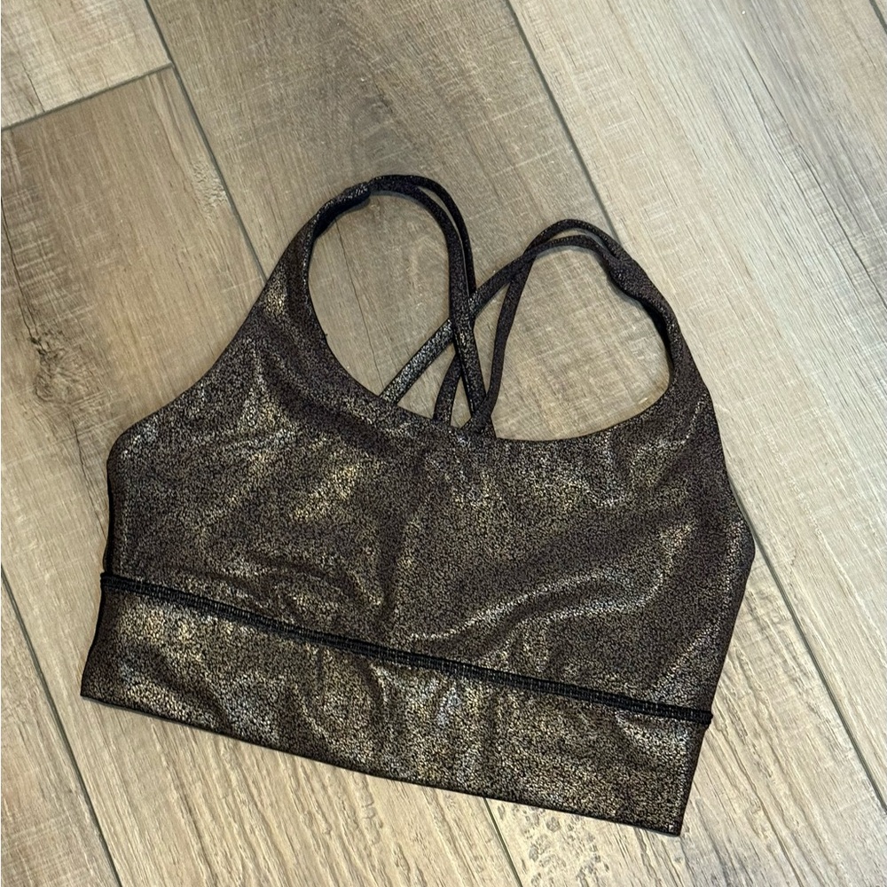 Lululemon Athletica Metallic Black Sports Bra